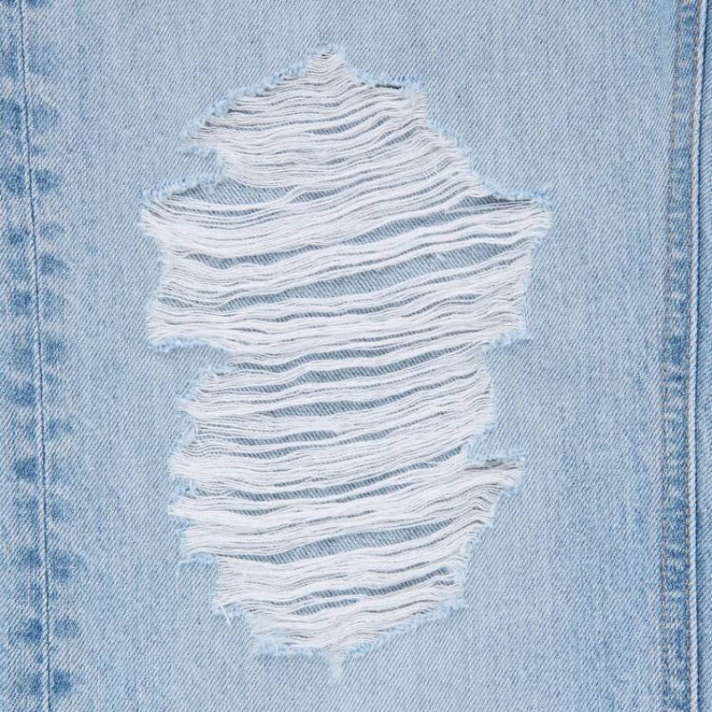 Uniqlo High Rise Dritto Leg Distressed Jeans Blu | LGTDBC314