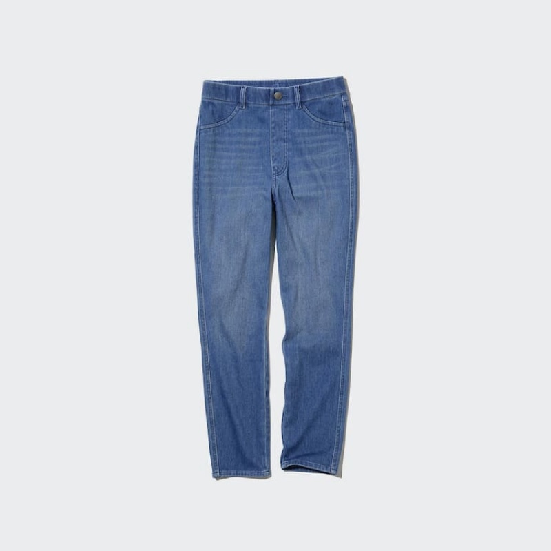 Uniqlo Ultra Stretch High Rise Cropped Jeans Blu | UZCIEQ704