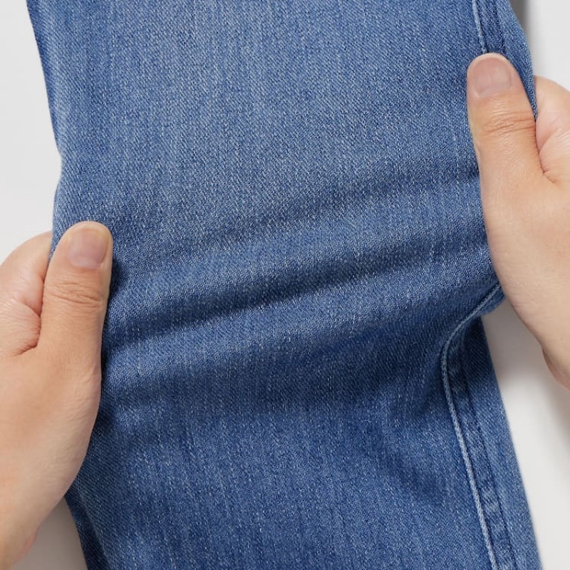 Uniqlo Ultra Stretch High Rise Cropped Jeans Blu | UZCIEQ704