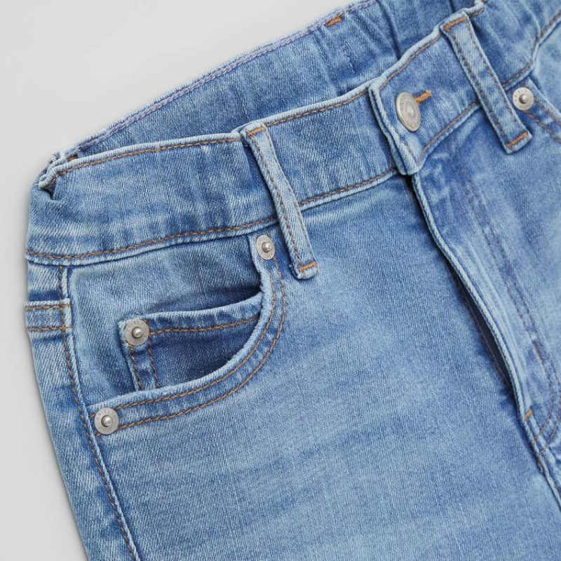 Uniqlo Ultra Stretch Slim Fit Distressed (2021 Season) Jeans Ragazza Blu | DTAPFQ758