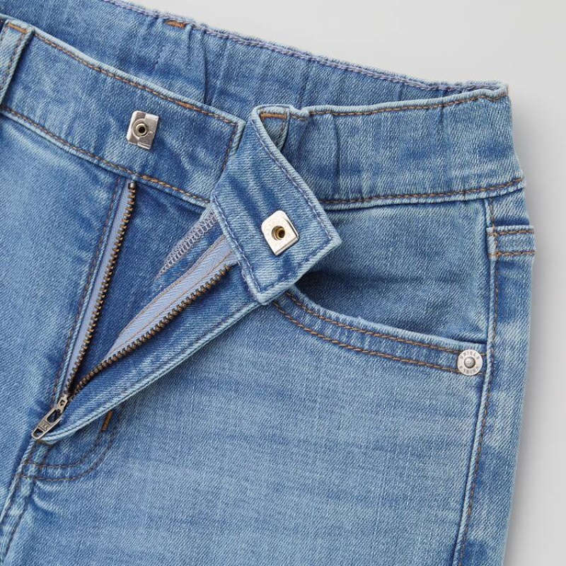 Uniqlo Ultra Stretch Slim Fit Distressed (2021 Season) Jeans Ragazza Blu | DTAPFQ758