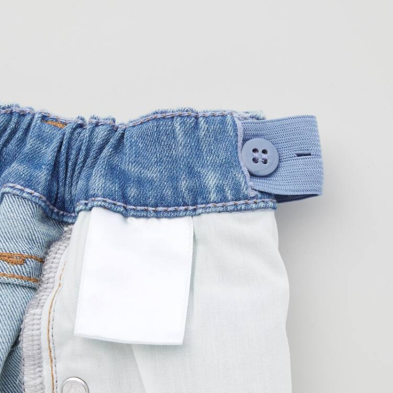 Uniqlo Ultra Stretch Slim Fit Distressed (2021 Season) Jeans Ragazza Blu | DTAPFQ758