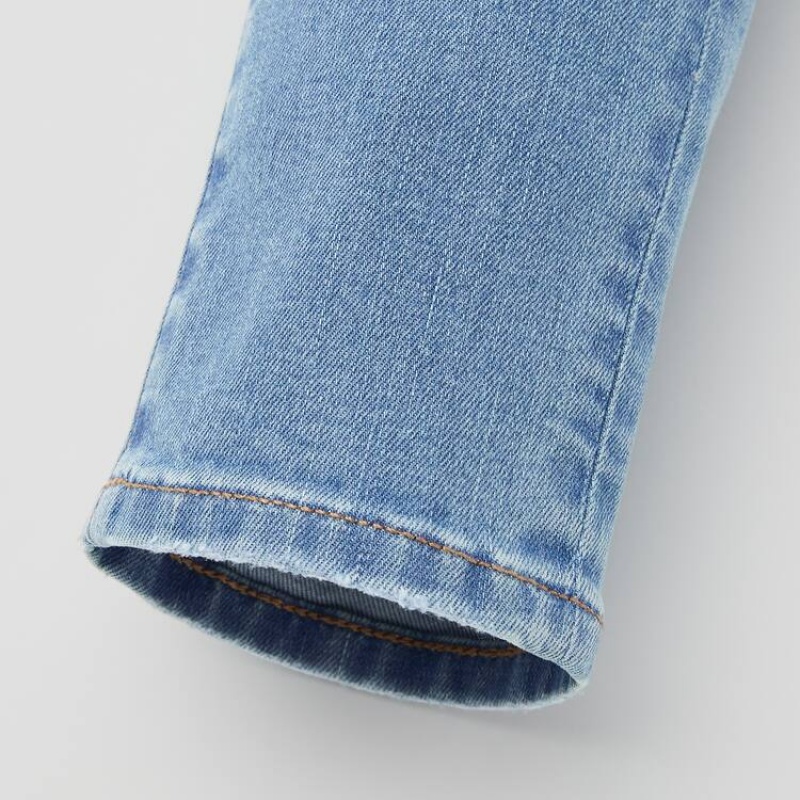 Uniqlo Ultra Stretch Slim Fit Distressed (2021 Season) Jeans Ragazza Blu | DTAPFQ758